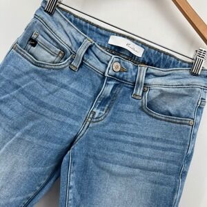 KanCan Distressed Frayed Hem Light Wash Denim Skinny‎ Jeans Size 3/25